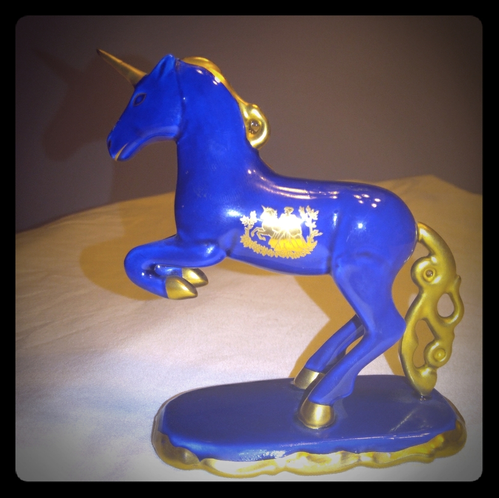 Mini Blue Unicorn Figurine